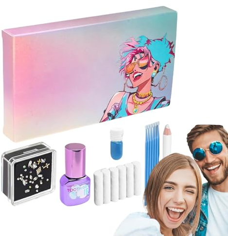 Dente Gemma Set di Y Dente Gemma Kit di Gemme per tartaro Gioielli Set di Gioielli Denti con Colla per Denti Teeth Gems Kit per Decorazione Denti Riflettente