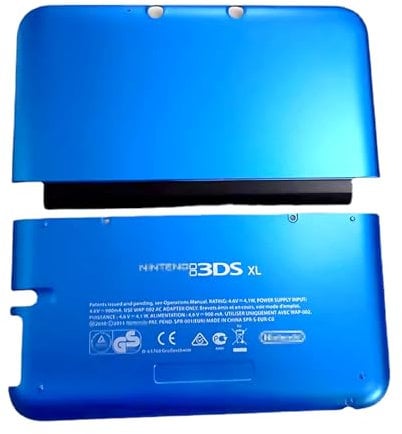 Blue Color 3DSXL Extra Housing Shells Cover Plates Replacement, for Old Big 3DS XL/LL 3DSLL Handheld Game Console, DIY US Edition Outer A/E Face Top/Bottom Faceplate Coverplate 2 PCS Set