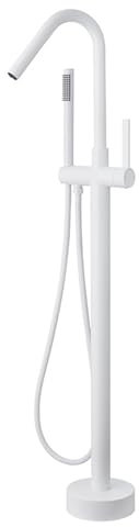 XJTNLB Mitigeur Douche Ilot Blanc Robinet Baignoire avec Douchette Monotrou Rotatif à 360° Mitigeur Monocommande Bain Douche