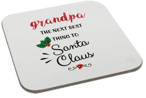 Perfect Mugs Grandpa The Next Best Thing to Santa Claus Christmas Coaster Printing Tea Coffee Sarcastic Humour Novelty Birthday Gift Xmas Secret Santa Gifts Office Men Women