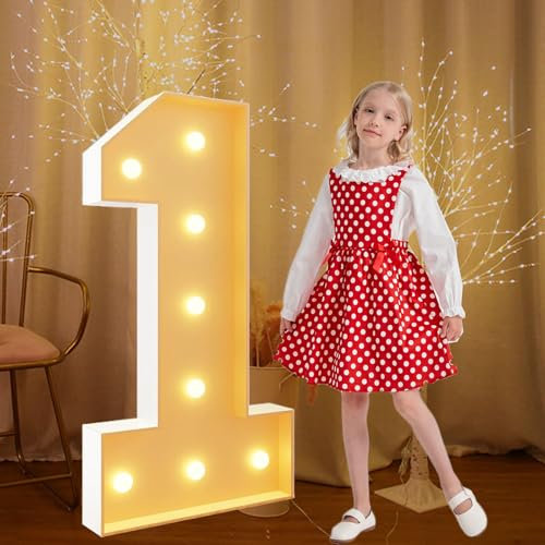 100 cm langes Festzelt, beleuchtet, Nummer 1, weiß, groß, vorgeschnittene Schaumstoffplatte, Mosaiknummer für 1. 21. Geburtstag, Hochzeiten, Baby-Jubiläen, Party-Dekoration