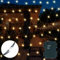 Gresonic 96/192/270er LED Lichternetz Lichtervorhang Lichterkette Warmweiß Deko Leuchte Innen und Außen Weihnachten Hochzeit mit Stecker (Warmweiß Timer batteriebetrieben, 144LED 2 * 2M)
