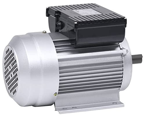 Brokky Single Phase Electric Motor Aluminium 2.2kW/3HP 2 Pole 2800 RPM-High-Speed,Integrated Overload ion, and Cooling Fan - Ideal for Compressors, Hoists/Winches, & Pump Drives