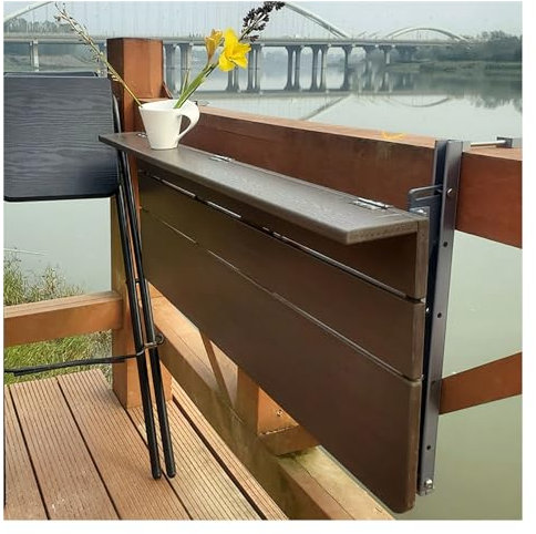 Generisch Balkon-Hängetisch, Klapptisch mit Aluminiumlegierungsrahmen für den Außenbereich, höhenverstellbarer Balkon für Geländer, klappbarer Stehtisch für die Terrasse (Größe: 27 x 60 cm)