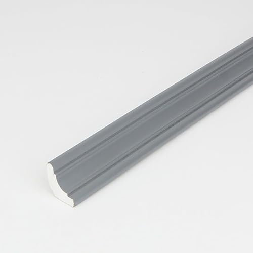 Raouoae 5M Zierleisten Selbstklebend PVC Deckenleisten Selbstklebend Dreieck Deckenleisten Wandleisten Viertelstab Eckleiste Selbstklebend Für Wandkanten, Eckendekor, Schrankkanten(Grau,Breite: 27 mm)