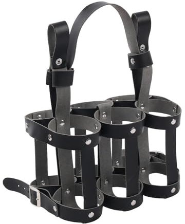 Qianly Bierflaschenträger Fürs Fahrrad, mit Griff, Bierdosenhalter für 6 Becher, Getränketräger, Wasserflaschenhalter für Picknicks Beim Radfahren, Schwarz