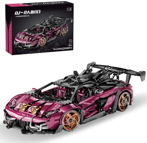 DUANT SUJ Supersportwagen Bausteine ​​Set, 3950 Teile Technology Series Groß Klemmbausteine Auto, 1:8 MOC Supercar Technik Modell, Bauspielzeug Geschenk für Erwachsene(10542)