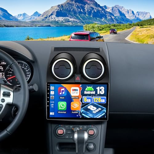 OiLiehu 6+128G 8-Core Android 13 Car Stereo for Nissan Qashqai J10 2006-2013 with Wireless CarPlay Android Auto, 9'' Touchscreen with WiFi GPS Mirror Link Bluetooth FM RDS DSP EQ SWC Backup Camera