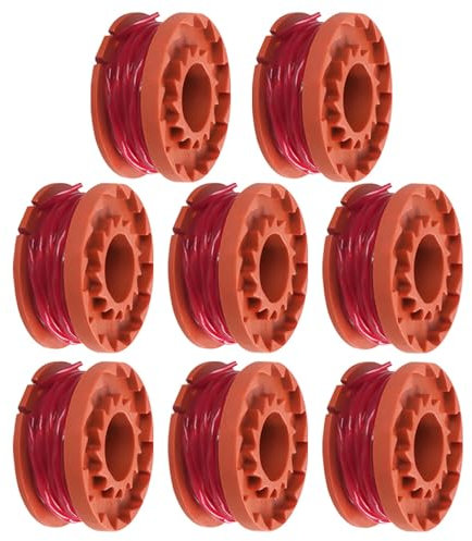 8 Pcs Strimmer Spool Line Compatible with Worx WG180 WG163 WG175, Lawn Mower Spool Wire Replacement for Worx 20V Cordless Strimmer (1.65mm x 3m)