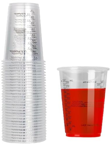 Epoxidharz Mischbecher, 30 Stück Rührbecher mit Skala, 240 ml Lackmischbecher, Farbe Rührbecher, Messbecher aus Plastik, zum Mischen von Flüssigkeiten, Harzen, Farben(Wiederverwendbar)