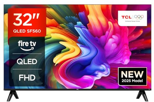 TCL 32SF560 – Smart QLED Full HD 32 TV Direct LED con Fire TVy HDR, Pulsa y Pregunta a Alexa, diseño metálico sin Bisel