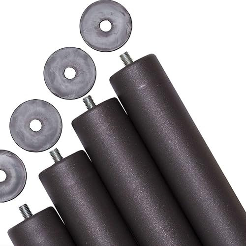 Miroytengo Lot de 4 pieds de 25 cm pour sommier ou base tapissée cylindrique. Dimensions spéciales en métal