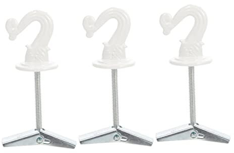 TOPPERFUN Lot de 3 Crochets Pliables en pour Plafond Crochets à Visser Robustes pour Plantes Suspendues Décorations et Luminaires Fixation Murale Maison