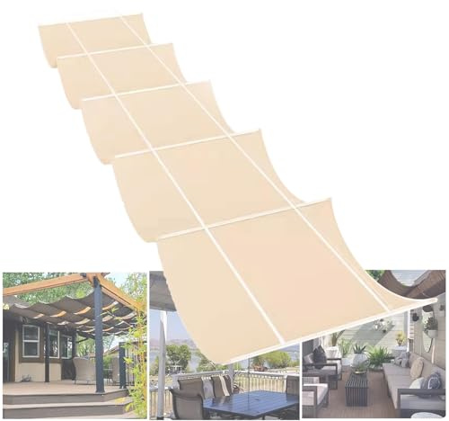 Versenkbare Markise mit Seilspannung - 90% UV-Schutz Schattensegel für Terrassen, Pergolen und Balkone, ideal für Sonnenschutz im Freien und Deckabdeckung
