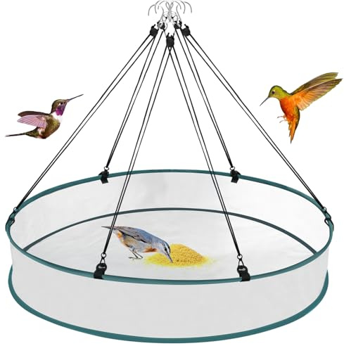 YCCOKJJ Bird Feeder Accessories Bird Food Seed Catcher Bird Feeder Catch Basket for Bird Feeder 24 Inch Diameter Reduces Seed Waste Hanging Bird Seed Catcher Tray for Bird Feeder