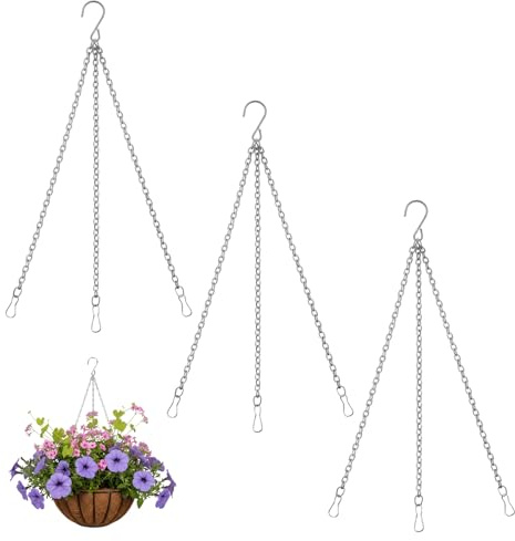 Apojgitn 3 Stück Metall Blumenampel Ketten zum Aufhängen 40cm Blumenampel | Ketten mit Haken und Schnappen Hängekorbketten Blumentopfkette für Pflanzgefäße Vogelfutterhaus Lampen Windspiele