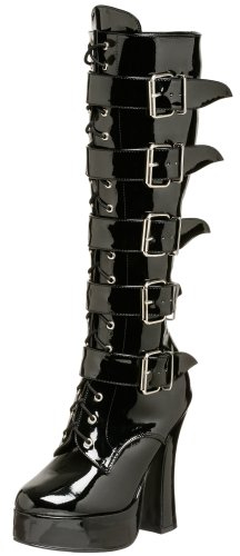 Pleaser Electra-2042 Damen Stiefel, Schwarz (schwarzer Lack), 42 EU