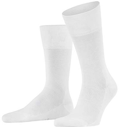 FALKE Herren Socken Tiago M SO Baumwolle einfarbig 1 Paar, Weiß (White 2000), 39-40