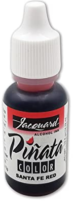 Jacquard Piñata Alcohol Ink in Santa Fe Red, Highly Saturated and Permanent Pigment for Resin Art, Glass Painting, Metal Crafts, Yupo Paper Projects, 14ml (1/2 Oz)