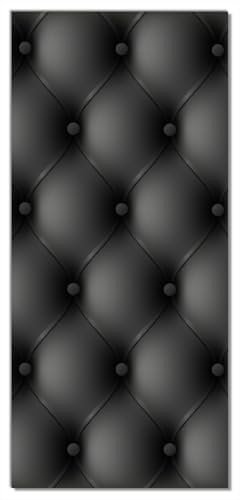 Wallario Selbstklebende Türtapete Schwarze Ledertür - Türposter 93 x 205 cm Abwischbar, rückstandsfrei zu entfernen