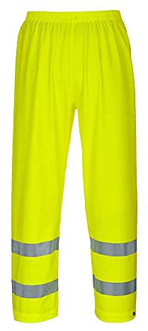 Portwest S493 Sealtex Ultra Hi-Vis Rain Trousers Machine Washable Polyester | Yellow, Medium, EN ISO 20471 Class 1, EN 343 Class 3:2, CE Certified, Regular Fit, Waterproof with Welded Seams, Workwear