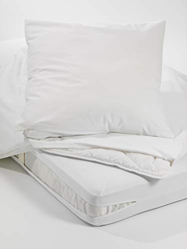 Allergiker Milben Bettwäsche Topperbezug, rundum 100 x 200 cm, Encasing Milbenkotdicht Höhe 8 cm, Milbenschutz für Hausstauballergiker