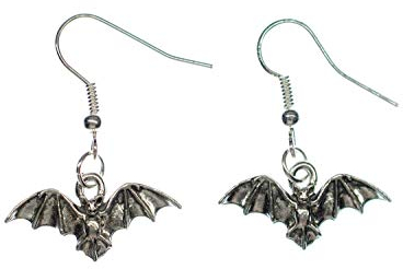 Miniblings Fledermaus Vampir Halloween Ohrringe - Handmade Modeschmuck I silbern - Ohrhänger Ohrschmuck versilbert