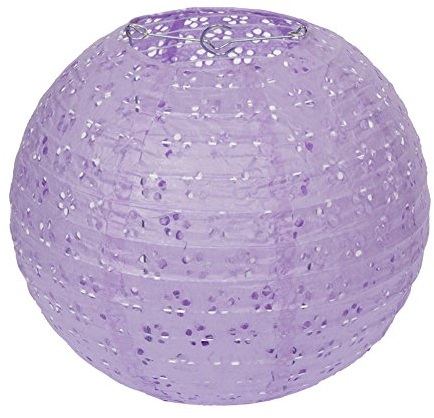 Dazone 10 Stück Papier Laterne Lampion rund Papierlampen Lampenschirm für Hochzeit Kirche Garten Party Dekoration Ballform (12 (30cm), Lila)