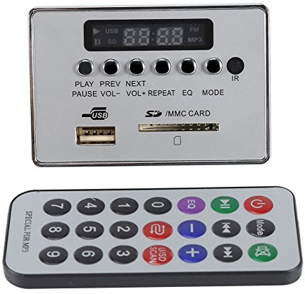 DC 12V Bluetooth Audio Decoder Board Audio Modul USB SD TF FM Radio Lossless WMA/WAV / MP3 Decoder(12VBluetooth Silber)