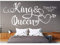 tjapalo® w-pkm361 Wandtattoo Schlafzimmer Spruch romantisch Wandtattoo King & Queen mit Name und Datum (B140 x H58 cm)