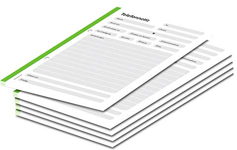 PRICARO Telefonnotizblock, A5 gelocht, grün, 5 Stück