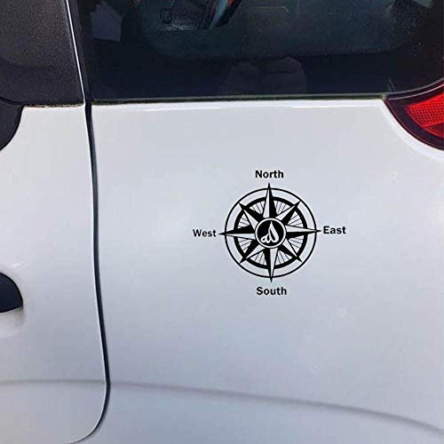 Muslim Qibla Direction Compass Fun Window Bumper Vinyl JDM Sticker 15.7CMx12.8CM - Black