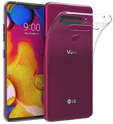 EAZY CASE Hülle kompatibel mit LG V40 ThinQ Schutzhülle Silikon, Ultra dünn, Slimcover, Handyhülle, Silikonhülle, Backcover, Durchsichtig, Klar Transparent