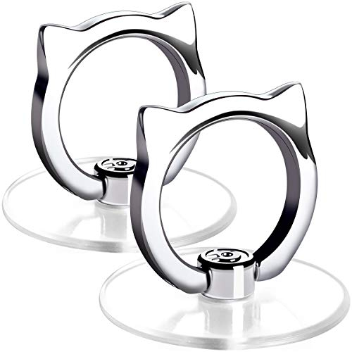 Katzen Handy Ring Halter - EI Sonador Durchsichtiger Telefon Ständer mit Finger Griff, Transparent Kickstand für Smartphones, Tablets und Hüllen