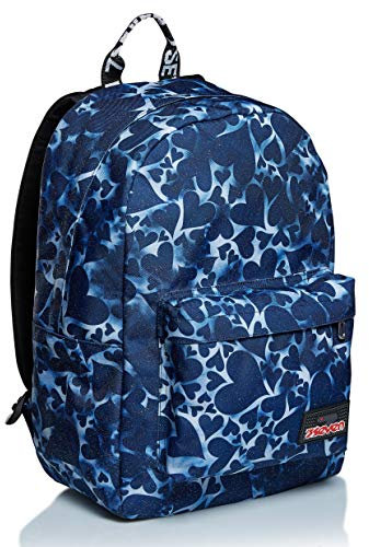 Seven Zaino Scuola Ischoolpack, Blu, Zaino Mono Scomparto con Power Bank Incluso, USB Plug, Tasca Porta Tablet, Tasca Porta Telefono, Scuola, Bambine e Ragazze