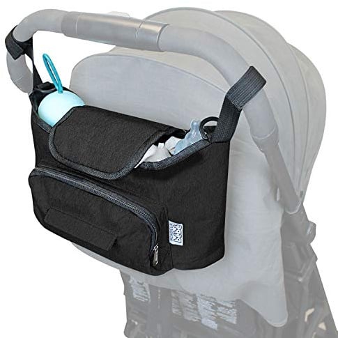 Monsieur Bébé - Sac à Langer, de Rangement pour Poussette - 33 x 16 x 18.5 cm - Noir