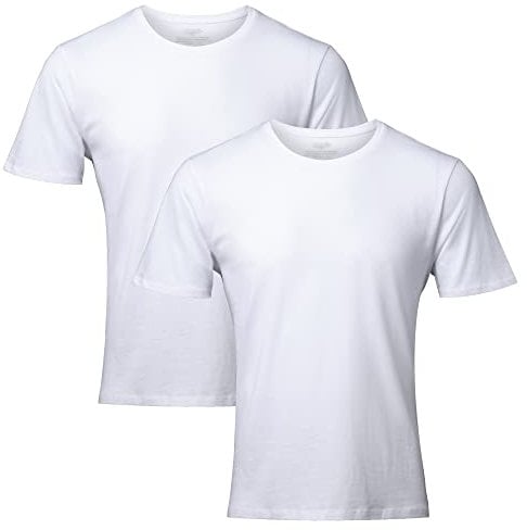 DANISH ENDURANCE Men's T-Shirts, Organic Cotton T-Shirts for Men, Multipack, Crew Neck, Short Sleeve, Premium Soft Blend, 2-Pack - Pure White, M