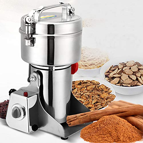 DFGENLY Electric Grain Grinder Mill, 800g Multifunction Home Grinder for Spice Salt Pepper, Commercial Herbs Grinder Coffee Smash Machine for Food Mill, 5 Minutes Timer, Superfine Grinding