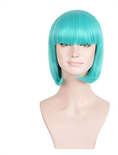 Grüne synthetische Perücke Lolita kurze Bob Perücke mit Pony Cosplay Wasserwelle synthetische Haar Perücken für Frauen American Style TB-006