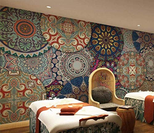 ZHEN WALLPAPER Papiers Peints 3D Papier Peint Ethnique Motif Géométrique Abstrait Papier Peint Mural Outillage Mur Salon Canapé TV Mur Chambre Papier Peint * 350cmx256cm (137.8x100.8inch)