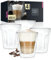 Moritz & Moritz Doppelwandige Gläser Set 4 x 280 ml - Für Cappuccino, Kaffee, Tee, Longdrinks oder Dessert - Spülmaschinengeeignet