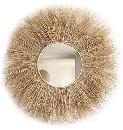Espejo de rafia natural decoración en pared - Mirror Raffia