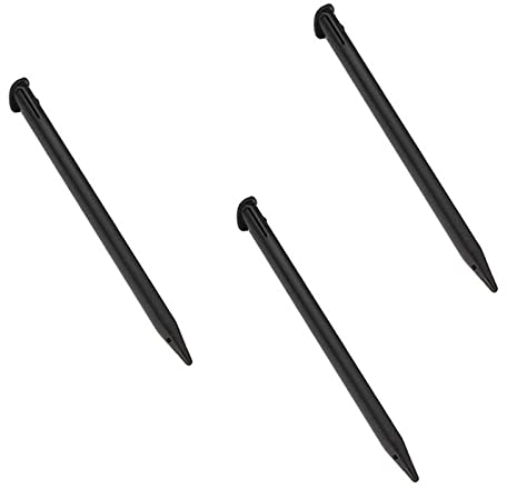 XHBTS Lot de 3 stylets de rechange en plastique pour écran tactile Nintendo New 3DS XL, New 3DS LL (Noir)