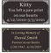 Placa grabada de metal elegante personalizable, de latón macizo negro o acero inoxidable grabadas con láser con parte trasera adhesiva o tornillo, letras grabadas en plata u oro de 2 pulgadas de alto