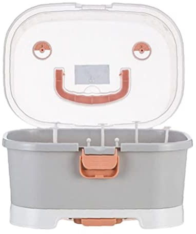 HUSHUI Baby Bottle Drying Rack with Cover, Baby Bottle Storage Box Baby Feeding Bottle Drying Rack with Anti-dust Cover Drying Rack Nursing Bottle Organizer for Newborn Baby