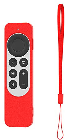 BoLuo Silicone Coque Compatible avec Apple TV 4K 2021 Télécommande, Antidérapant Étui de Protection Remote Caque Case Housse pour Apple TV 4K Siri Remote 2nd Generation 2021 Accessoires (Rouge)