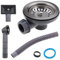 The Lord of the Tools Set of 3 Kitchen Sink Collection Metal Sink Drain Strainer Stopper Waste Plug Kit with Square and Round Overflow Lids Kitchen Sink Accessory 120mm for 4.6cm Sink Hole
