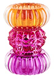 Gift Company Teelichthalter Sari rund, Kerzenständer, Kristallglas, Orange, Pink, Lila, 11.5 cm, 1093901013