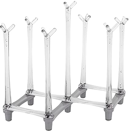 Kadimendium Soporte para Secar Tazas, Exquisito Estante para Tazas, Soporte Retráctil para Escurridor de Botellas Ecológico, Práctico para Cocina para Gafas(Gris Claro)
