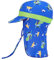 MK MATT KEELY Schirmmütze Kinder UV Schutz 50+ 1-10 Jahre Mädchen Jungen Elastische Sonnenhut mit Nackenschutz,Blauer Dinosaurier